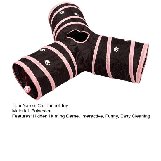 Игрушка Труба-Туннель для Домашних Кошек 5-ходовой/3-ходовой/S-образный Складной Игровой Туннель с Интерактивным Окошком для Котят Щенков Кроликов