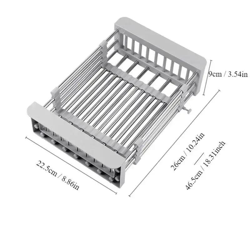 1 шт., выдвижная кухонная раковина из нержавеющей стали, стеллаж для хранения мисок, овощей, фруктов, сливная корзина для чистки