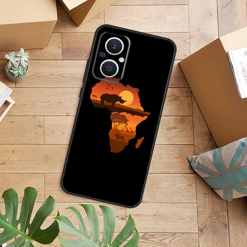 Africa Map Case For OPPO Reno 13F 14F 12F 10 11 12 13 14 Pro 8T 7 8 Lite OPPO Find X9 X6 X5 X8 Pro Cover