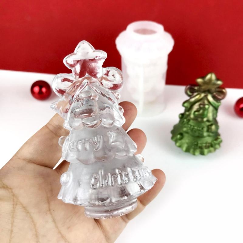3D Форма для силиконовой смолы в виде Рождественской елки DIY Форма для ароматерапевтической свечи Декоративные поделки Форма для подвесок для украшения стола дома