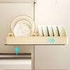 Punch-free Pull Out Dish Rack Built-In Drawer-type Plate Drain Rack Durable Dish Holder  Pantry