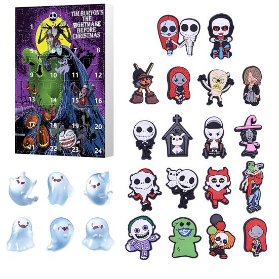 Хэллоуин Адвент-календарь 24 Мини Смола Страшная Кукла Хэллоуин Календарь Обратного Отсчета Коллекционные Фигурки Фильмов Ужасов для Детей