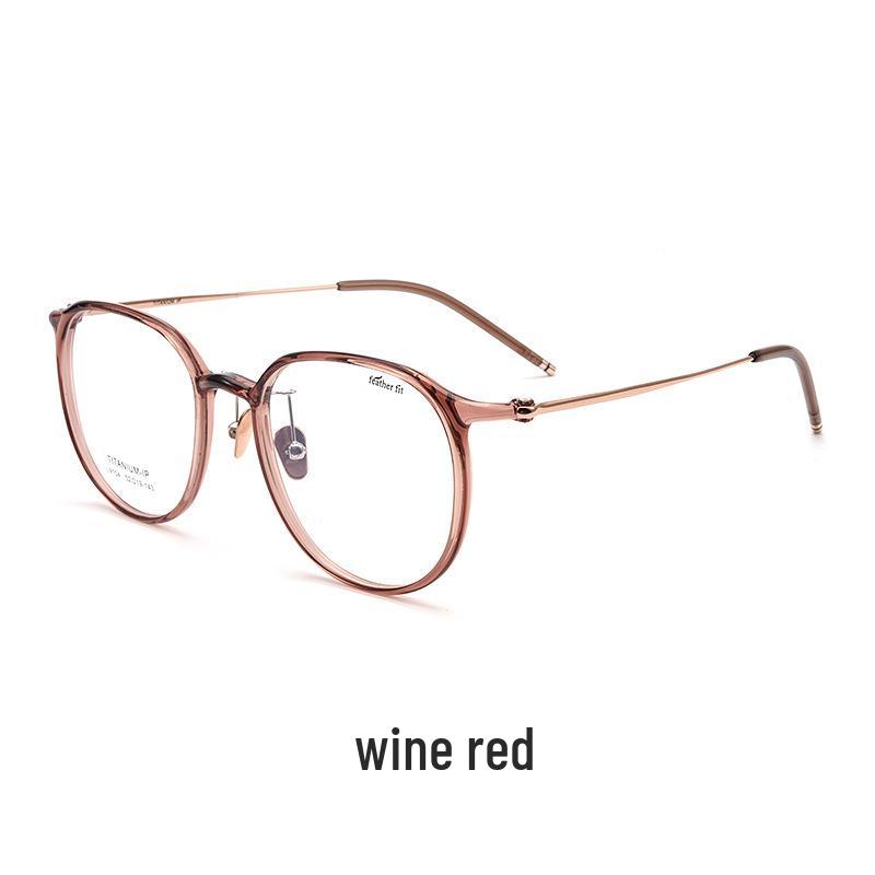 Женские сверхлегкие оправы для очков из чистого титана в корейском стиле для маленького лица, модель 9104 - очень широкие очки для миопии