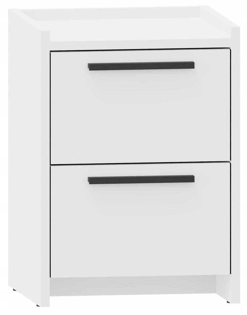 Altivo 2Sw Bedside Table, White, Small Chest Of Drawers, Bedside Table, 2 High Drawers