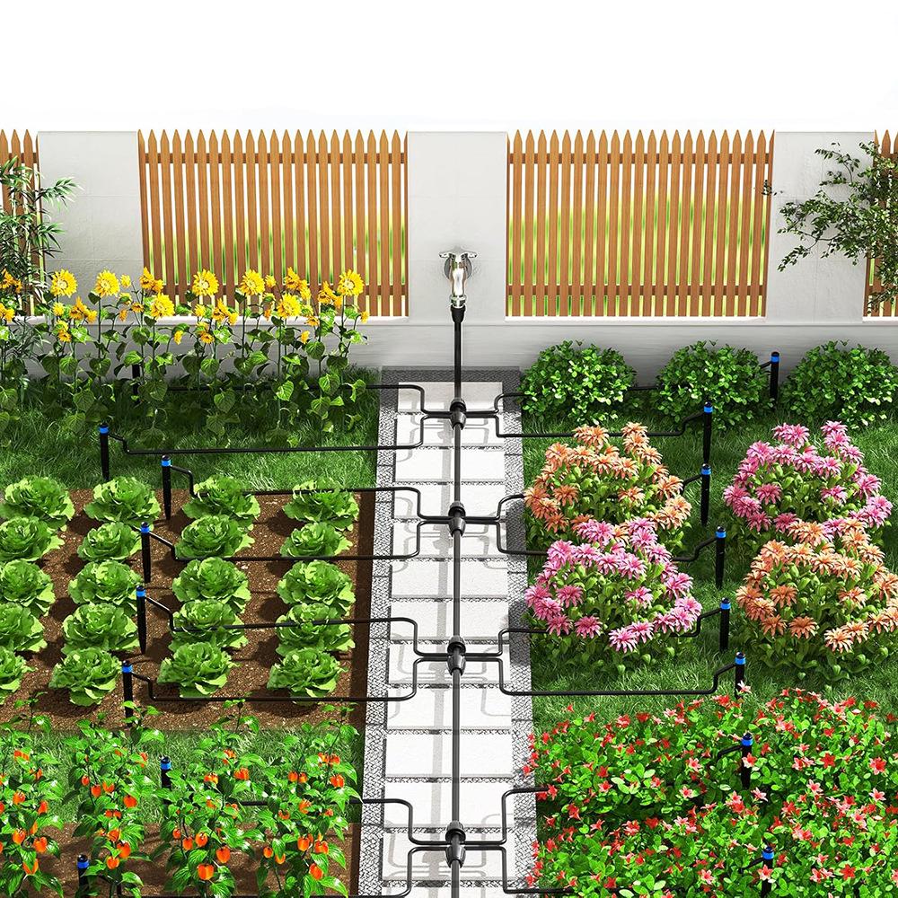 Регулируемый садовый дождеватель и система капельного полива