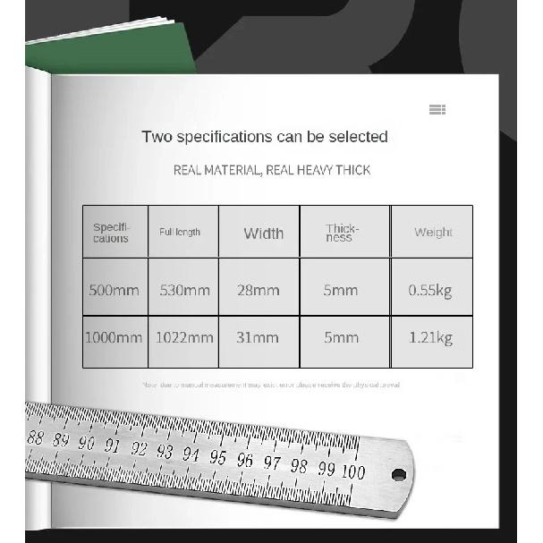 Dual-Purpose Stainless Steel Ruler -50cm / 20inch Professional Measuring Tool & Emergency Window-Breaking Lifesaver
