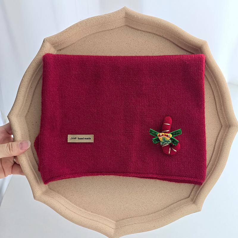 Children's 2025 Winter Red Scarf: Warm, Windproof Neck Gaiter for Girls - Cute and Protective