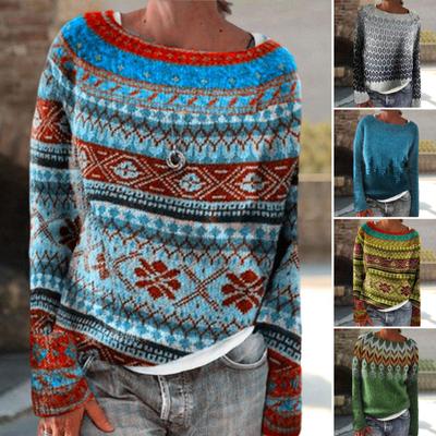 Женский зимний вязаный джемпер с круглым вырезом и длинным рукавом, цветной блок, свободный крой, дышащий теплый свитер-пуловер