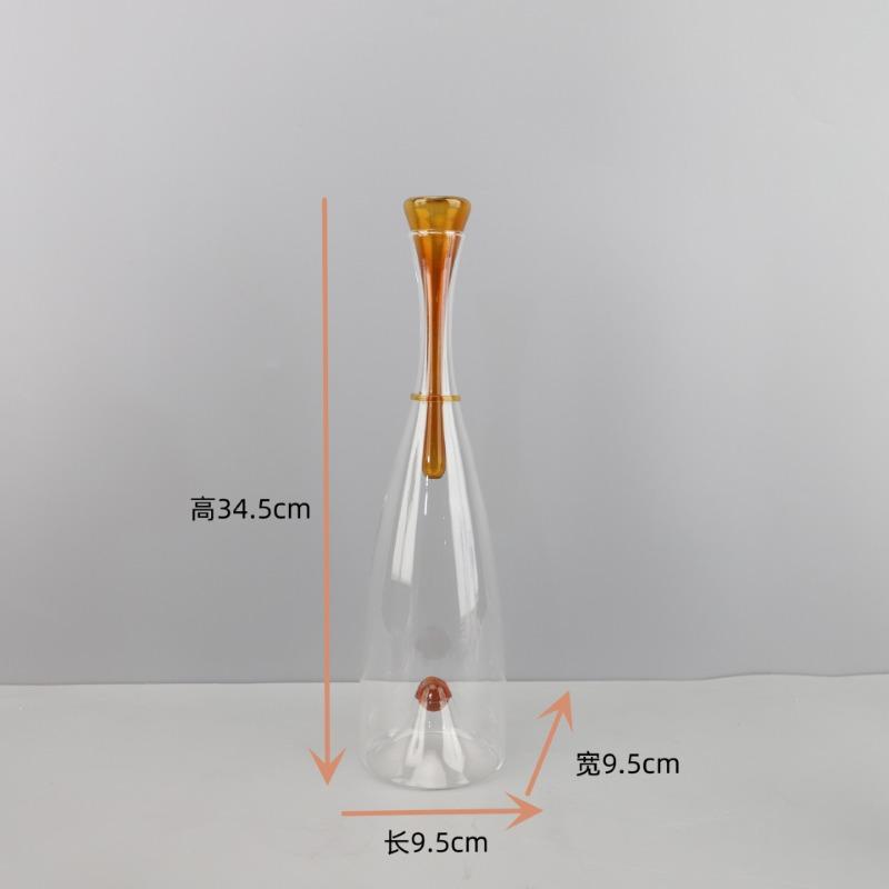 Простой и прозрачный стеклянный графин для ресторана, винный шкаф, украшение для художественных промыслов, семейный бар, свадебный винный набор для вечеринки
