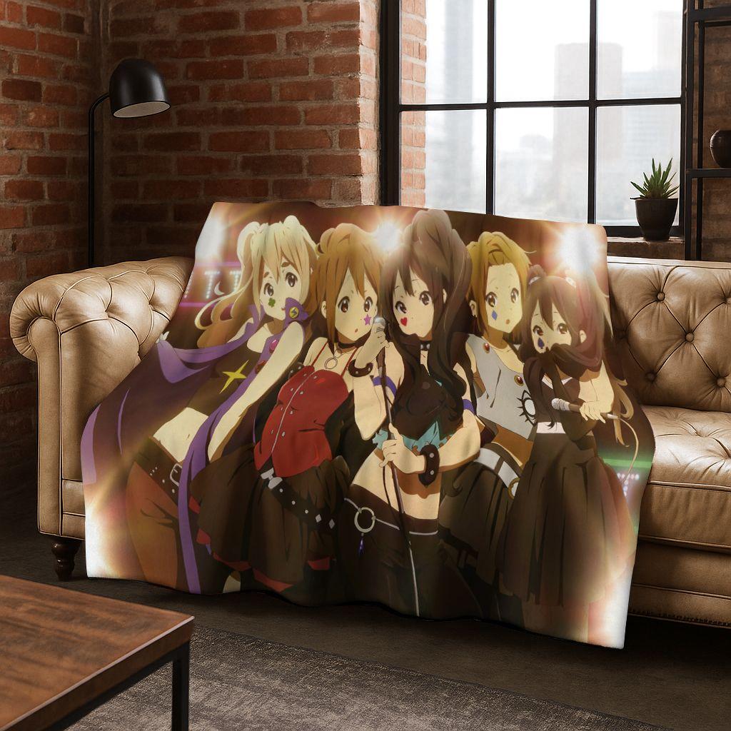 Аниме K-ON Кавайная Девочка Хирасава Юи Музыкальный Мультфильм Фланелевое Одеяло, Уютное Мягкое Плед для Дома Спальни Кровати Дивана Покрытие Ребенок