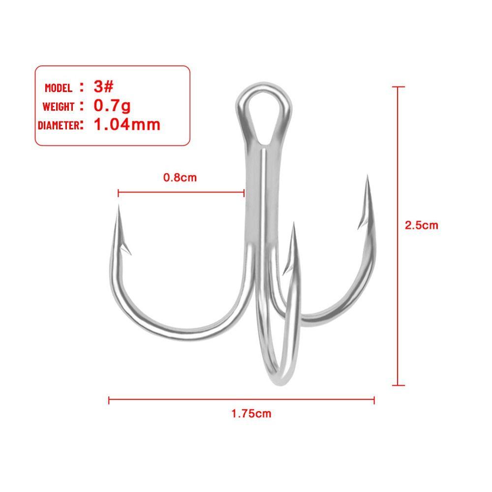 50 шт./набор Спортивные крючки с бородкой Заточенные тройные Джиговые Крючки из высокоуглеродистой стали Рыболовные снасти