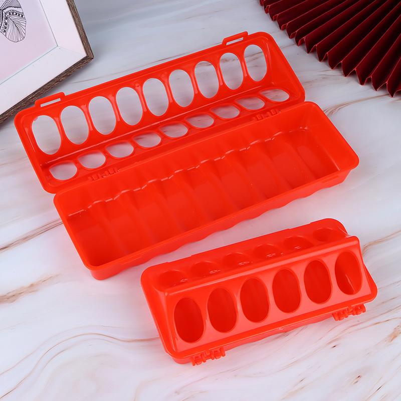 1Pc Double Row 12/18 Holes Poultry Ground Feeder Plastic Clamshell Feeding Chicken Groove Farm Breeding Supplies