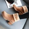 2024 Winter New Warm Booties Slip On Ankle Boot Platform Shoes Casual Women High Heels Women's Fur Warm Snow Boots 43