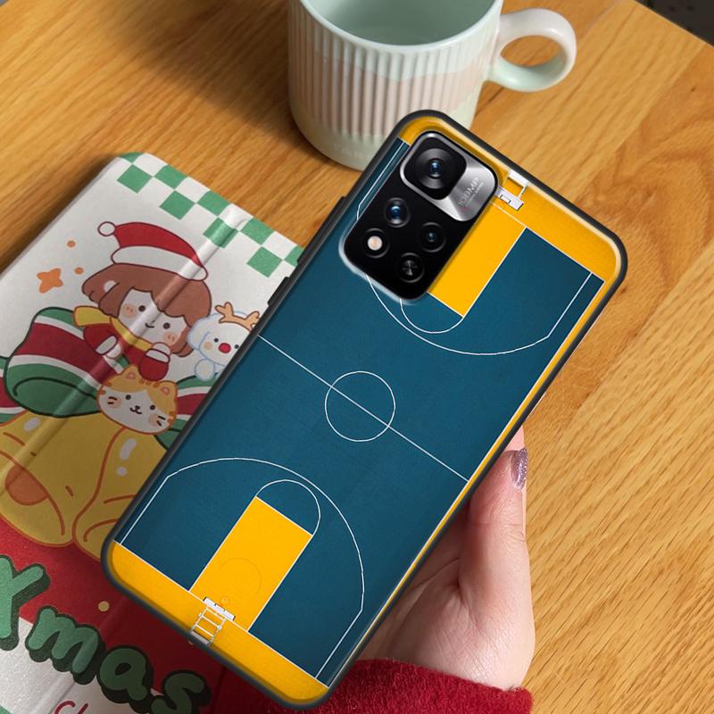 Basketball Court Diagram Case For Xiaomi Redmi Note 14 Pro 13 12 11 10 15 Pro Plus Redmi 15 C 13 10C 12C 14C 13C Cover