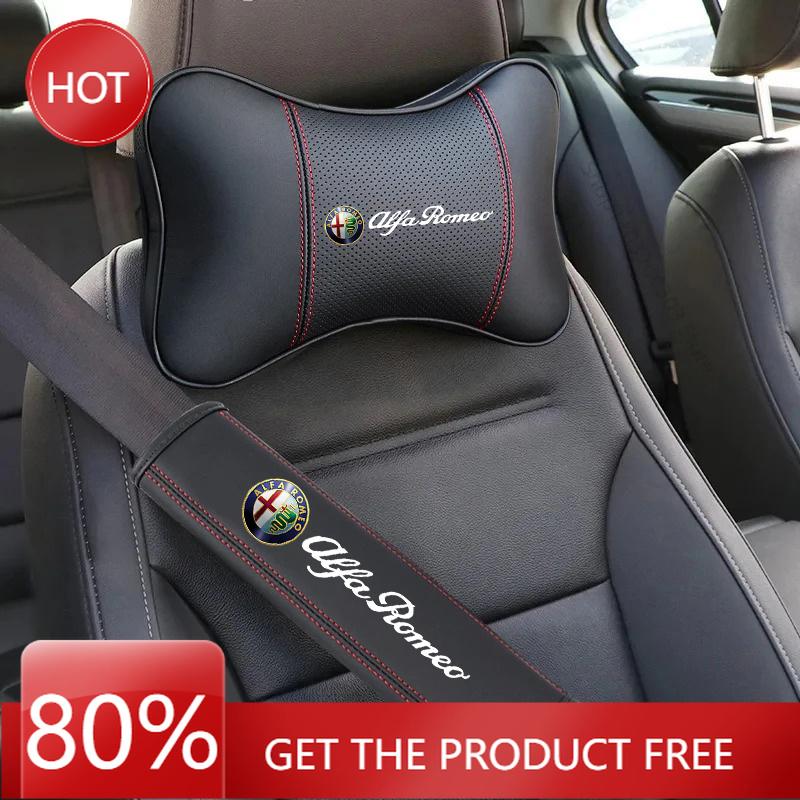 Hub Caps For Alfa Romeo 4C 159 Spider Giulia Giulietta 156 Tonale Mito 147 Car Seat Belt Protect Shoulder Pad Cover Headrest Nec mjk895