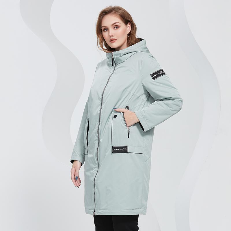 Куртка Астрид, тонкое хлопковое длинное пальто, пальто с капюшоном и молнией с боковым карманом, теплое ветрозащитное повседневное пальто