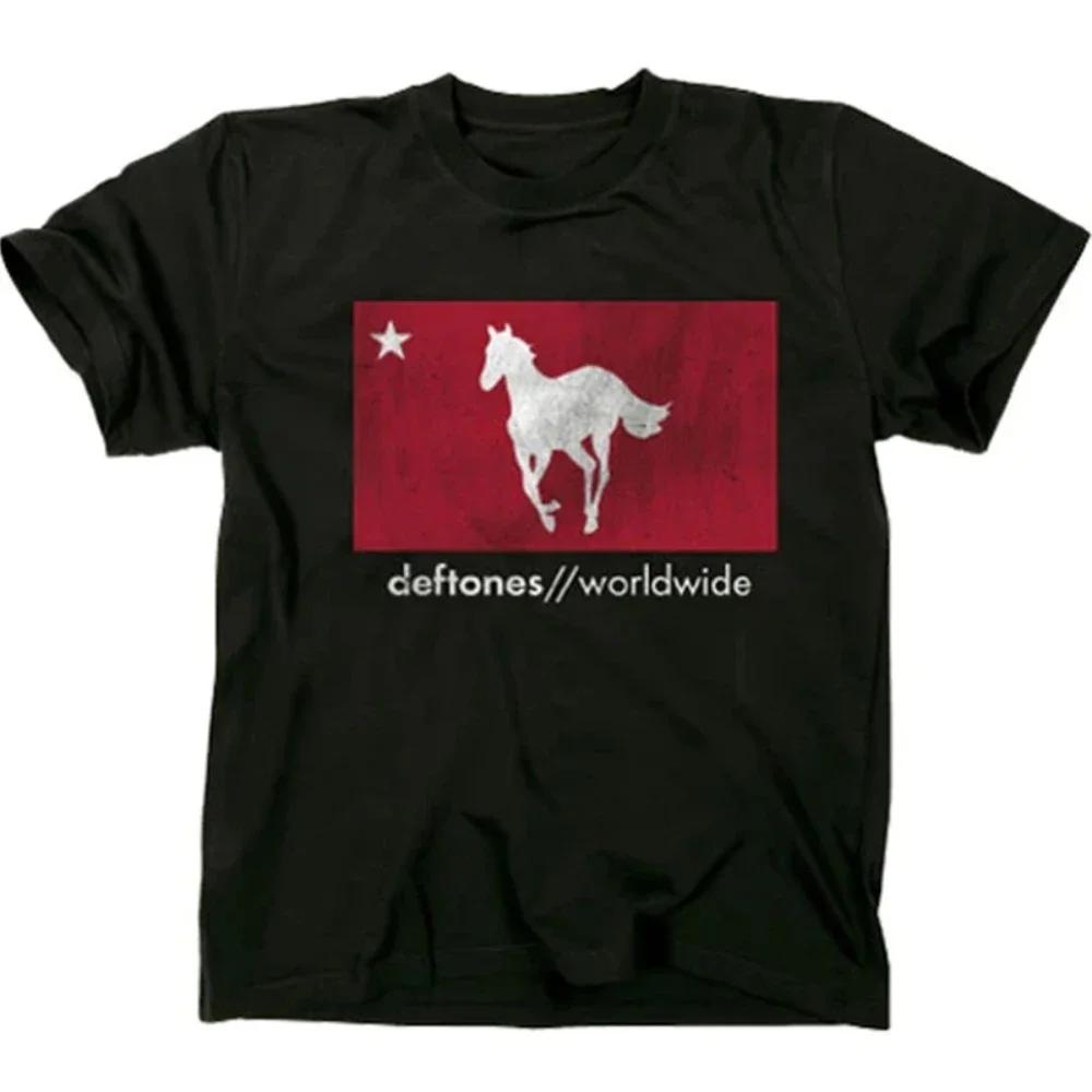 2025 Deftones Певец Группа Футболка Мужская Женская Хип-Хоп Рок Футболка Модная Футболка с Коротким Рукавом Летние Футболки Топы