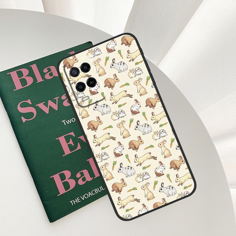 Мультяшный Кролик Заяц Чехол Для Oppo A52 A72 A76 A96 A54 A74 A94 A54S A57S A58 A78 A98 A57 A77 A15 A16 A17 Обложка