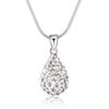 925 Sterling Silver Water Droplet Zircon Pendant Necklace Wedding Charm Jewelry