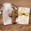 Pocket Size Wooden Prayer Cross with Quote Card Mini Portable Cross for Spiritual Growth and Gifting