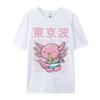Kawaii Axolotl Eating Ramen Noodles Teens Custom Print T Shirt for Men Family Autumn All Cotton Top T-shirts Hip Hop T Shirt