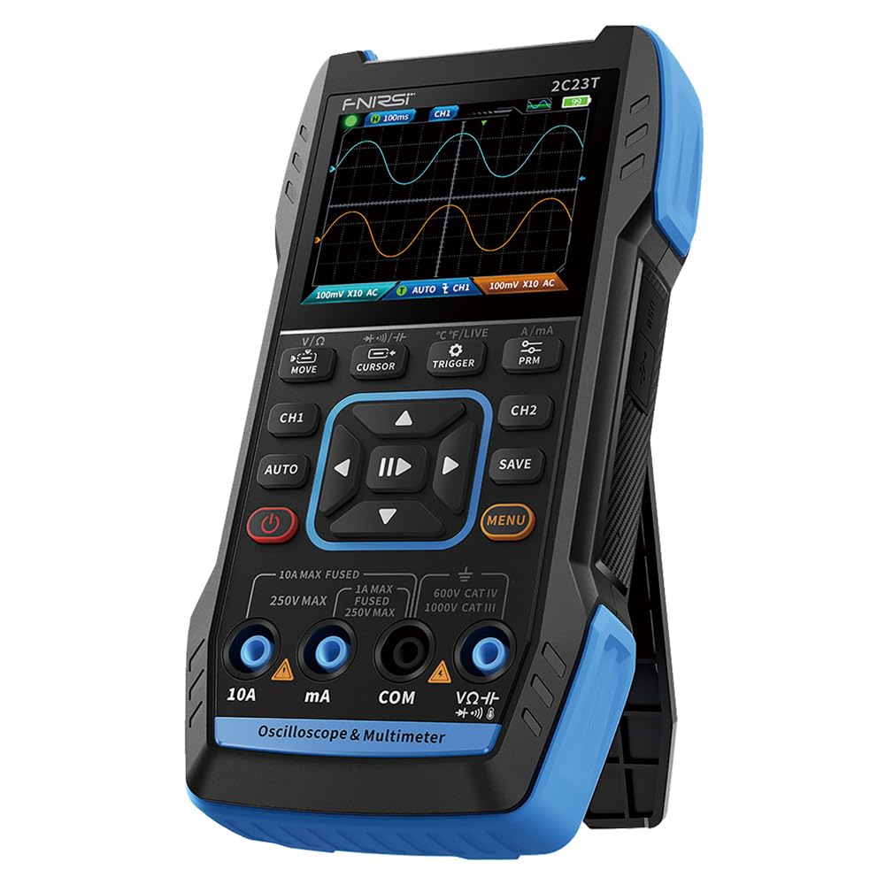 FNIRSI 2C23T High-Precision Portable Digital Measuring Instrument, 3-in-1 Oscilloscope + Multimeter + Signal Generator