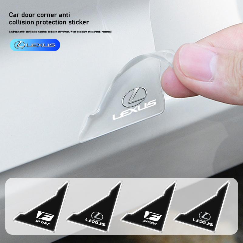 QDDY3 4Pcs Car Door Lock Shock Pad Silicone Protection Cover Valve Cap For Lexus ES LM GS IS NX RX LX RZ CT IS250 IS430 RX300 ES300H