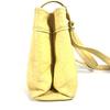VERSACE vintage Sunburst logo Bag Tote Bag Shoulder Bag Embossed Leather yellow