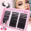 Cross-Border 300 Clusters D Curl Faux Eyelash Set: 10-18mm Dense Flower Cluster DIY Eyelashes