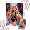 Diamond Painting Art Painting Beautiful Rainbow Hair Girl Street Style Handmade diy5D Home Decoration Gift