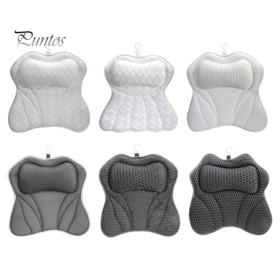 Подушка для ванны с 6 противоскользящими присосками, подголовник для ванны с сетчатой тканью 4D Air Mesh, подушка для поддержки шеи и спины, расслабляющие аксессуары для ванны