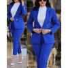 Formal Office Pant Sets Women 2PCS Double Breasted Solid Blazers Jacket and Pants Two Pieces Set Female Pant Suits Sets