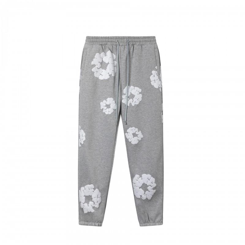 Unisex Oversized Cotton Hoodie Jogger Set With Floral Print Warm Fleece Lined Streetwear Outfit Winter