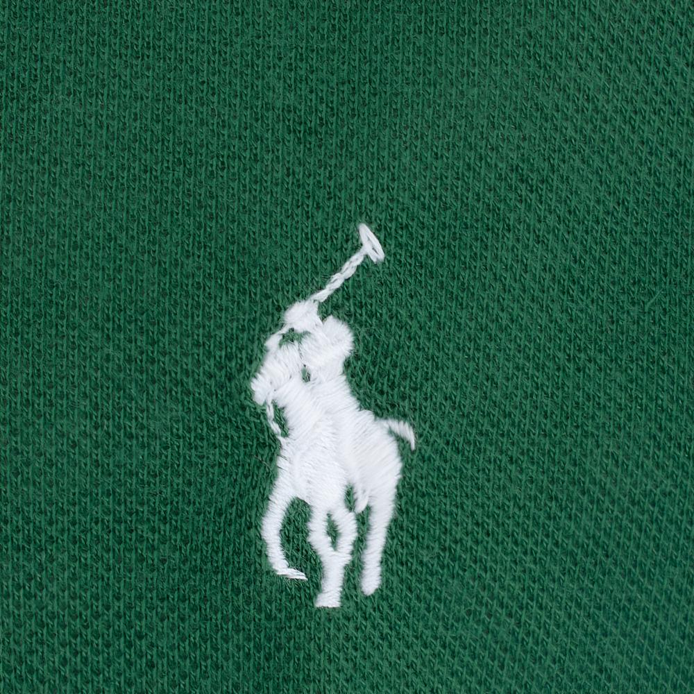 Polo Ralph Lauren SS23 Однотонная рубашка поло с коротким рукавом и вышитым логотипом, мужская зеленая 710751221-003
