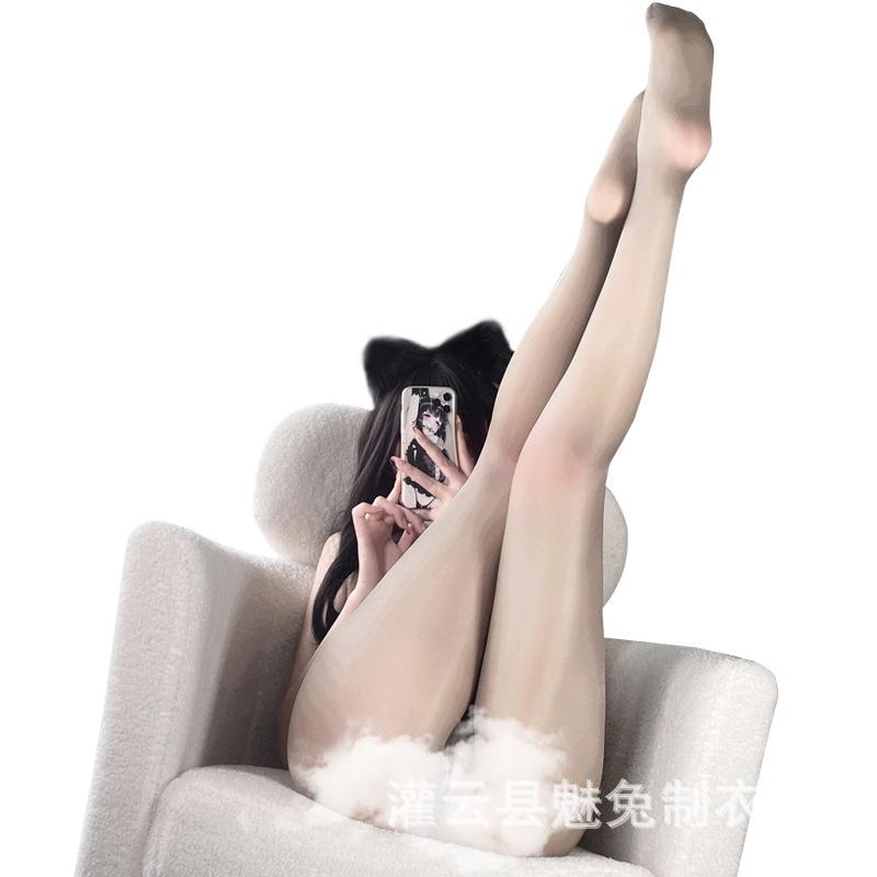 Lin Linting Сексуальные открытые чулки Сексуальный комбинезон с открытой промежностью Соблазнительные сексуальные носки в нижнем белье Маслянистая прозрачность