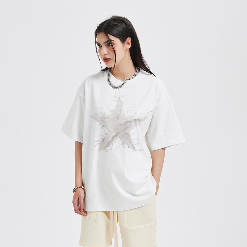 Футболка унисекс в форме звезды «Всплеск молока»