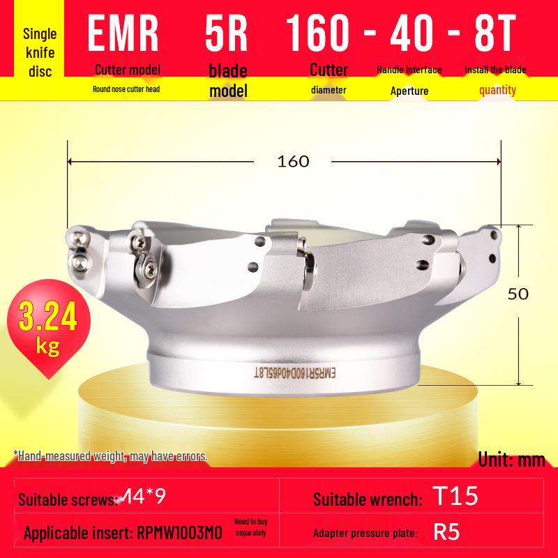 EMR Торцевая фреза с радиусом скругления Держатель инструмента CNC BT40 R5 Удлиненная головка фрезы
