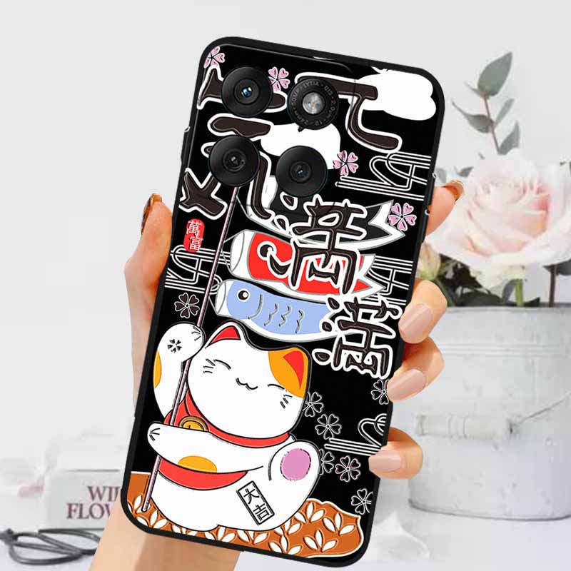 3D Тисненые Чехлы Для Edge 60 Fusion / Edge 60 Pro Рельефные Тисненые Ретро Силиконовая Задняя Крышка Для Edge 60 Stylus Черный Funda 60 Pro