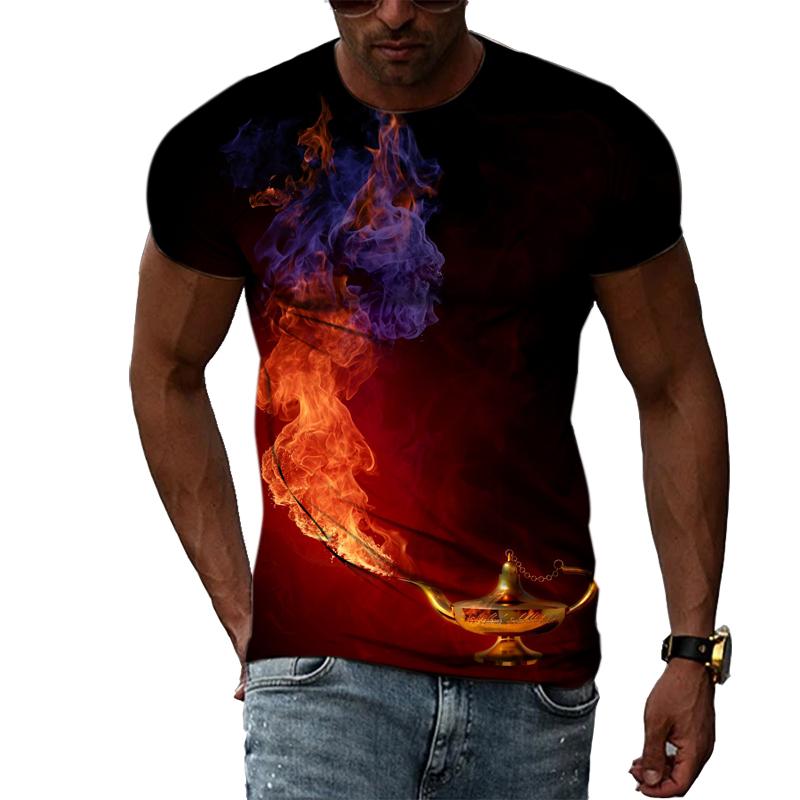 Летняя мода Красивые футболки с художественной графикой для мужчин Повседневная красивая футболка с 3D-принтом в стиле Харадзюку Хип-хоп Уличный стиль Уличная одежда