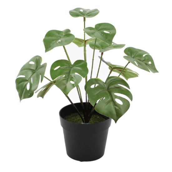 Искусственное растение в горшке Реалистичное искусственное зеленое растение Долговечное горшечное растение Монстера