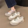 Thick-soled Inner Height Increase Mary Jane Shoes 2025 New Silver Velcro Casual Niche Sports Ballet Single Shoes Women