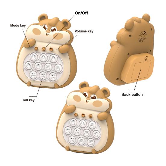 Игра «Нажми пузырь» с подсветкой для раннего обучения, портативное забавное средство для снятия стресса, быстрый удар с помощью толчка