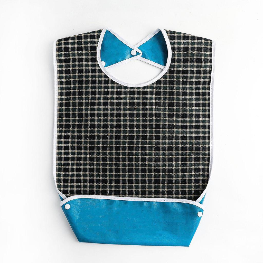 Водонепроницаемый клетчатый нагрудник для взрослых - герметичный, очень большой, устойчивый к пятнам, для столовой для пожилых людей