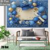2D planar 1-piece graduation backdrop - navy blue and gold party decorations, polyester fabric banner