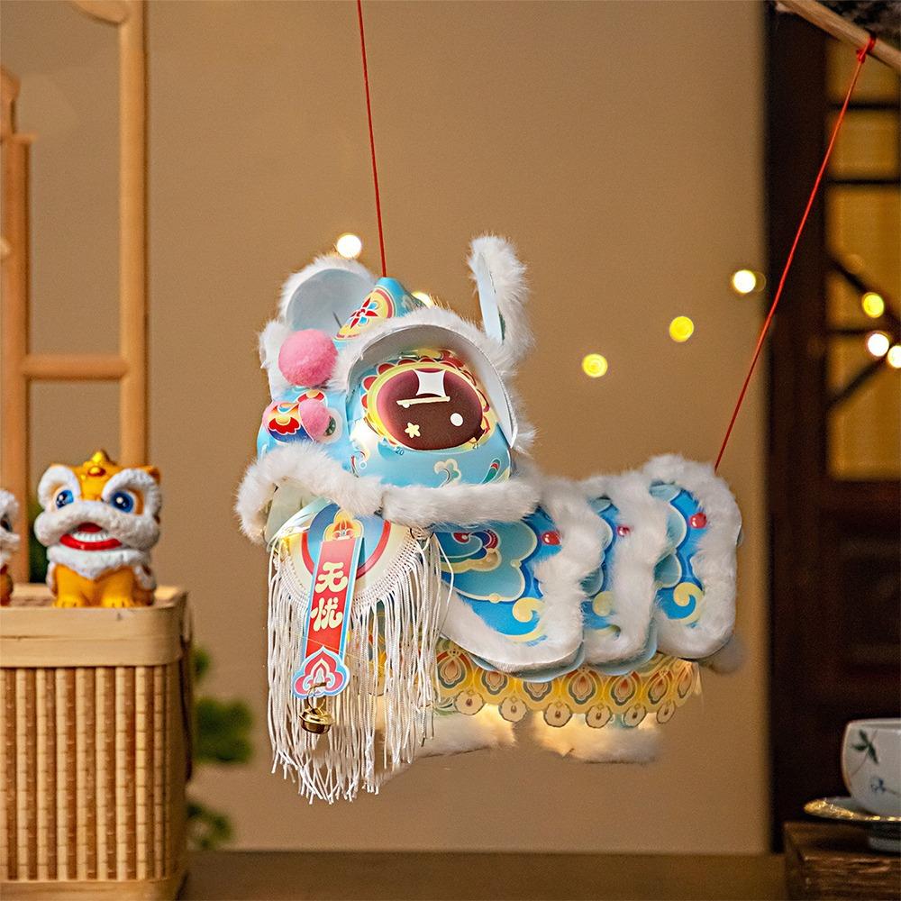 DIY Material Package Lion Dance Lantern Paper Luminous Lantern Portable Lantern  Kids Craft