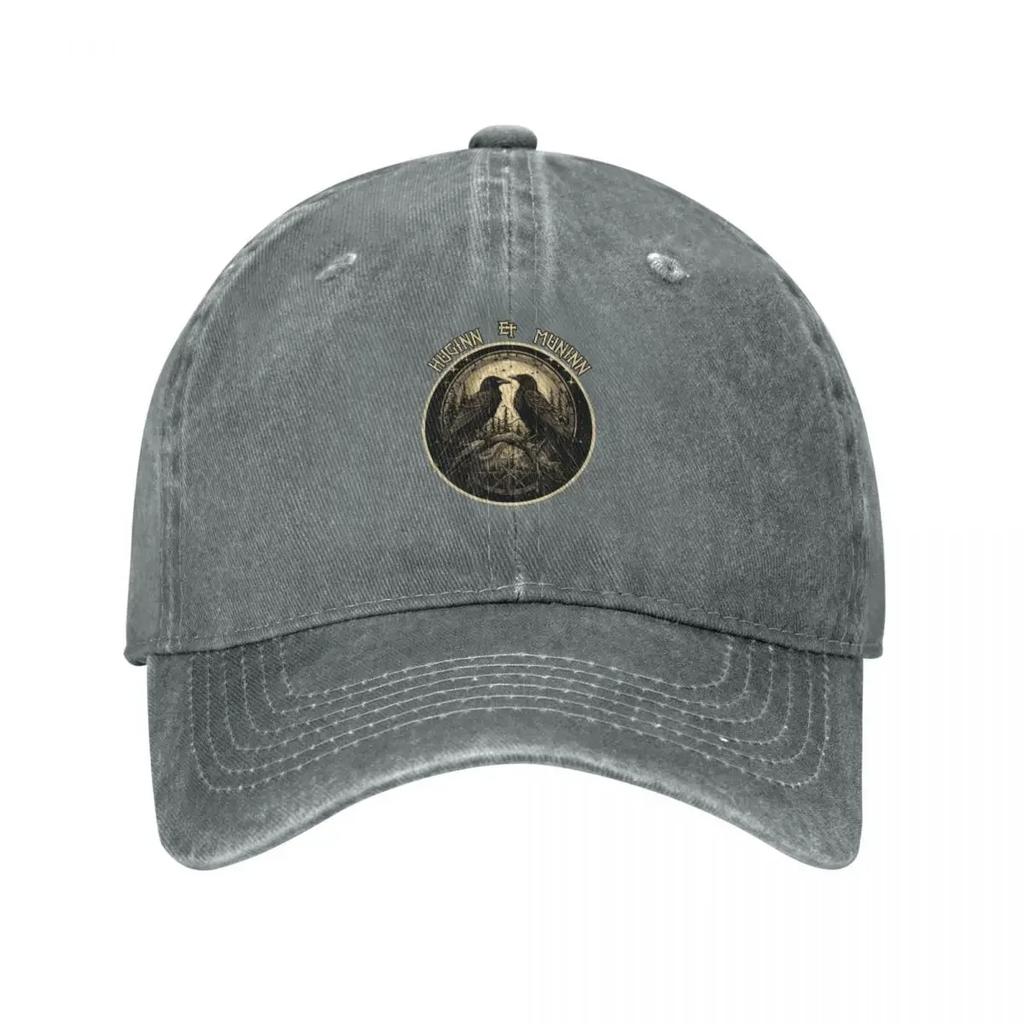 Odin Ravens Huginn and Muninn Norse Mythology Baseball Cap black Sports Cap Hat Baseball Cap Women Hats Unisexs