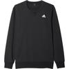 Essential Crew Sweatshirt Fleece Sports Casual Knit Round Neck Pullover Long Sleeve Men Sweatshirt Black AY5504