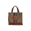 Сумка-тоут Dempsey 22 Classic Monogram Stripe Маленькая круглая логотип Ткань и кожа Женская сумка-тоут Коричневый C5637-IMT1O
