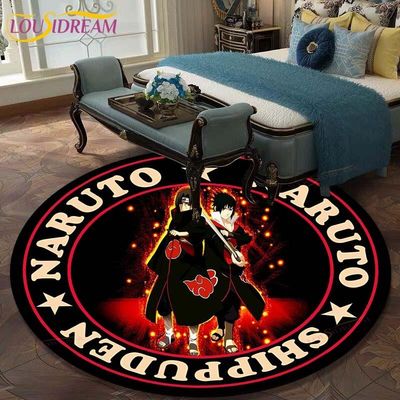 Круглый ковер с рисунком Наруто для гостиной, детский коврик, напольный коврик, коврик для ванной, ковер для спальни, коврик для детской комнаты