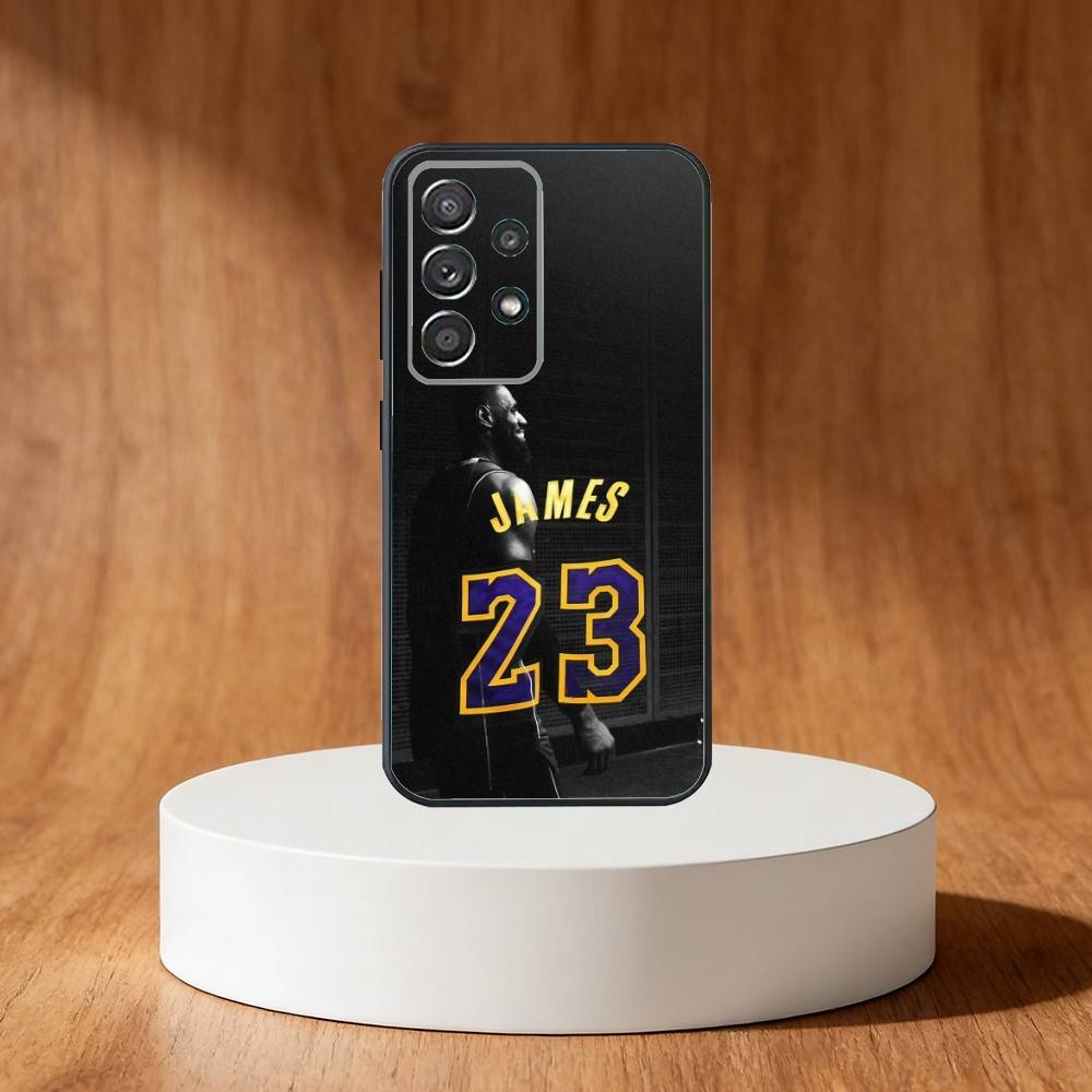 Чехол для телефона Баскетбольный L-Lebron James 23 Для Samsung S25,S24,S21,S22,S23,S30,Ultra,S20,Plus,Fe,Note,10,9,5G Черный